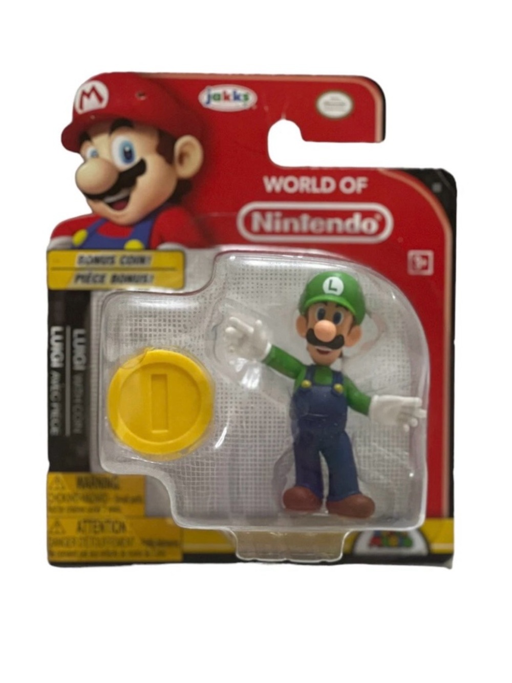Nintendo Luigi 2.5” With Coin World Of Figures Super Mario Bros. Sealed